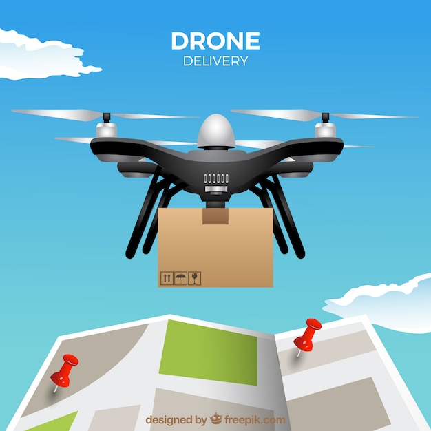 Delivery drone design with map