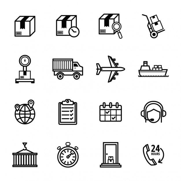 Free vector delivery icons set