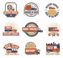 Free vector delivery logo emblem set