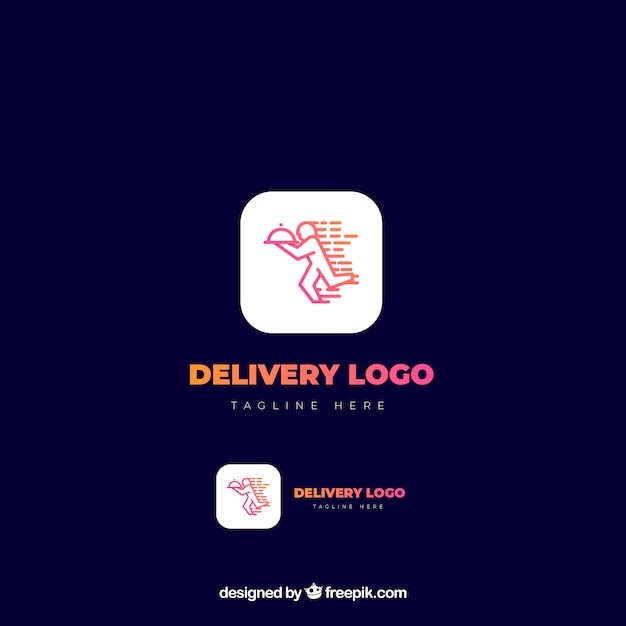 Delivery logo template with gradient effect