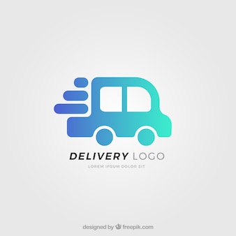 Delivery logo template with truck