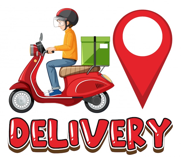 Free vector delivery logo with bike man or courier