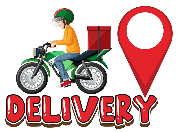 無料Vector バイクマンまたは宅配便の配達ロゴ