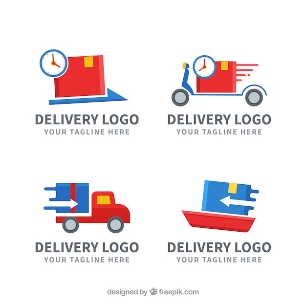 Free vector delivery logos collection for companies