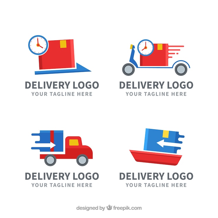 Free Vector delivery logos collection for companies