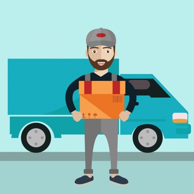 Free vector delivery man background design