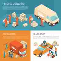 Free vector delivery moving design concept