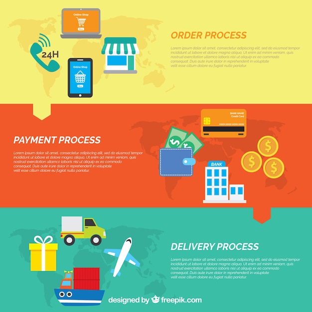 Delivery ocncept con stile infografico