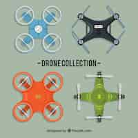 Free vector delivery pack with modern drones