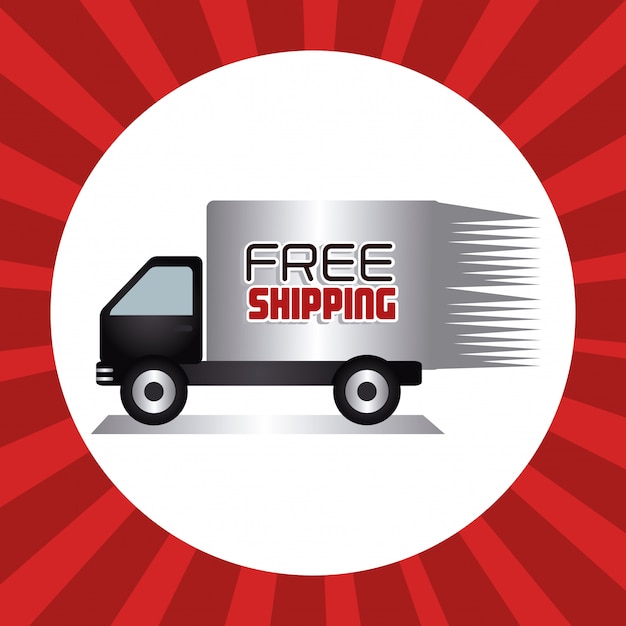 Free vector delivery over red
