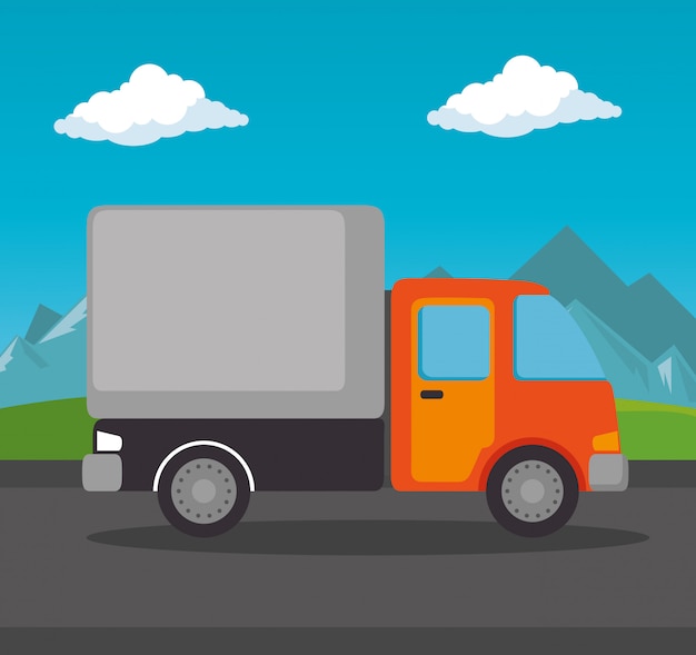 Free vector delivery service truck isolated