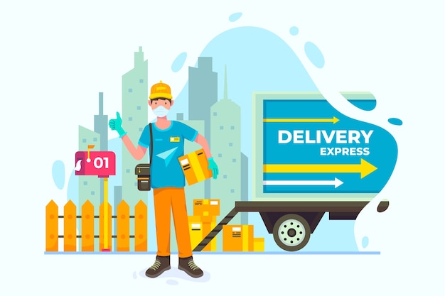 Free vector delivery service with van