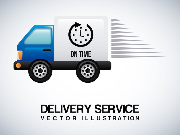 Free vector delivery truck on gray
