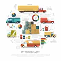 Free vector delivery trucks illustration