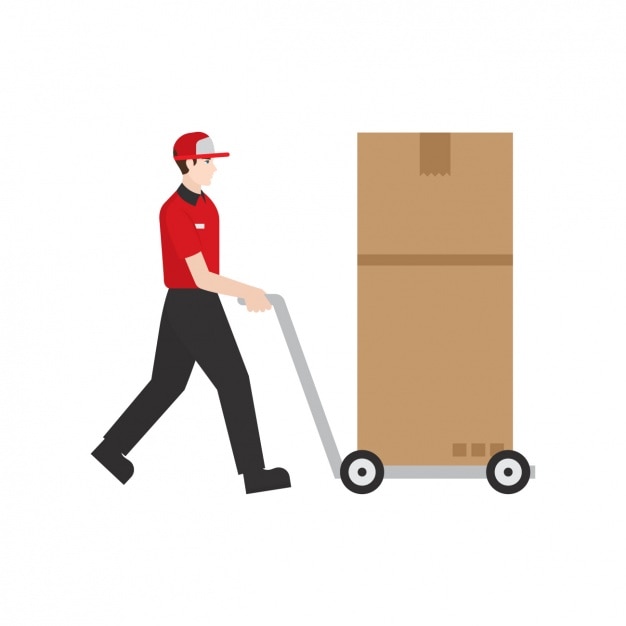 Free vector deliveryman with a parcel