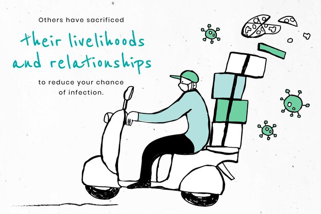 Deliverymen risk their lives for us. This image is part our collaboration with the Behavioural Sciences team at Hill+Knowlton Strategies to reveal which Covid-19 messages resonate best with the public