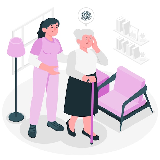 Бесплатное векторное изображение Иллюстрация концепции деменции