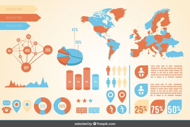 Free vector demographic infographic