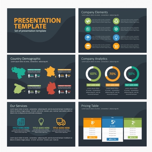 Free vector demography infographic template