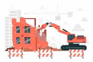 Free vector demolition concept illustration