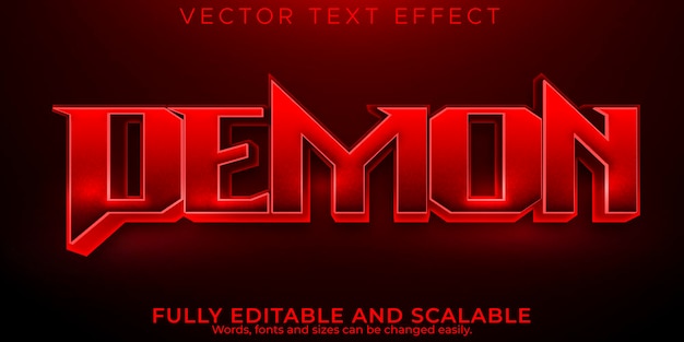 Demon editable text effect, dead and scary text style