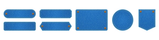 denim patches labels with jean fabric texture
