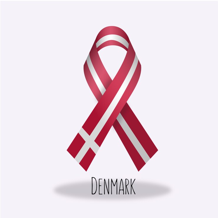 Free Vector denmark flag ribbon design