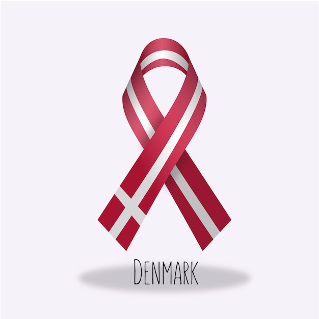 Free vector denmark flag ribbon design