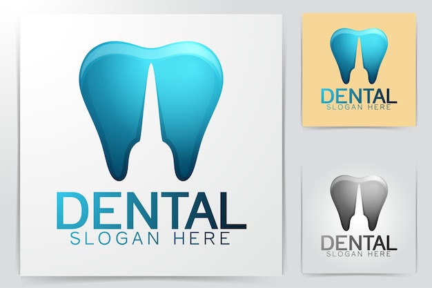 歯科治療と愛。テクノロジーのロゴのアイデア。インスピレーションのロゴデザイン。テンプレートのベクトル図です。白い背景に分離