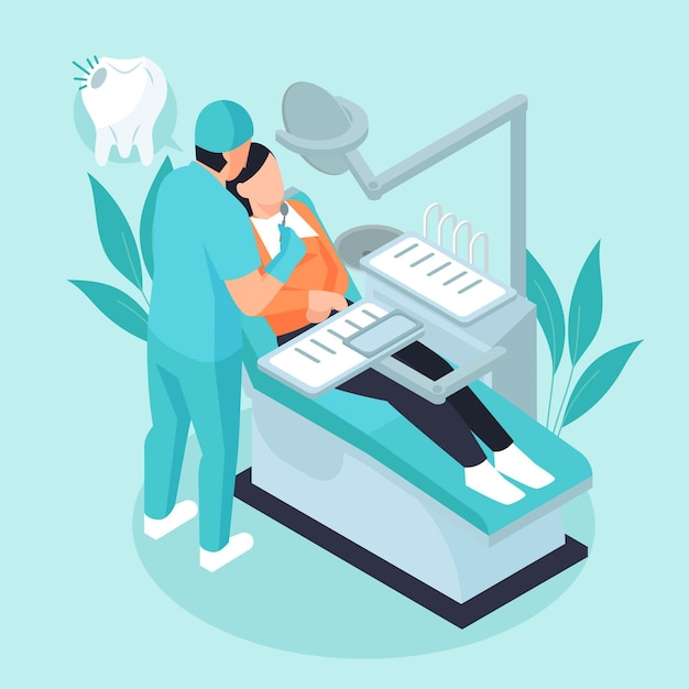 Dental care concept isometric style