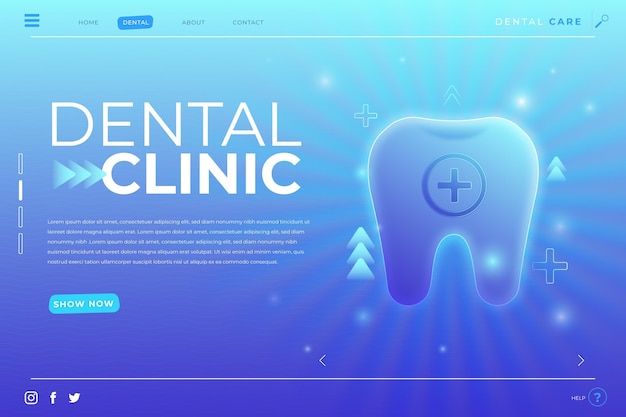 Free vector dental care concept landing page