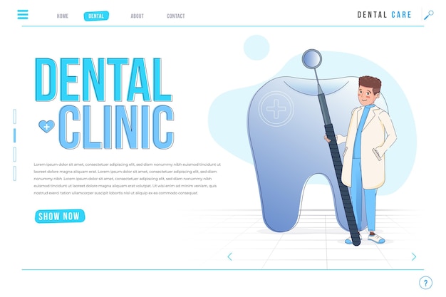Free vector dental care concept landing page