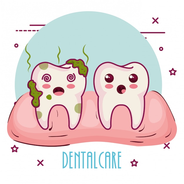 dental care kawaii characters