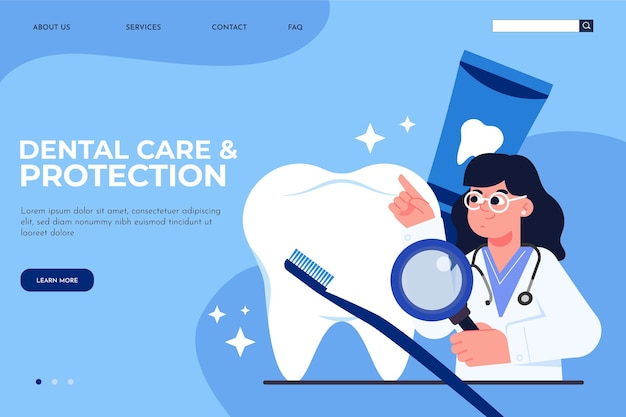 Dental care landing page template