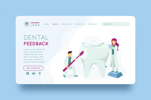 Dental care landing page template