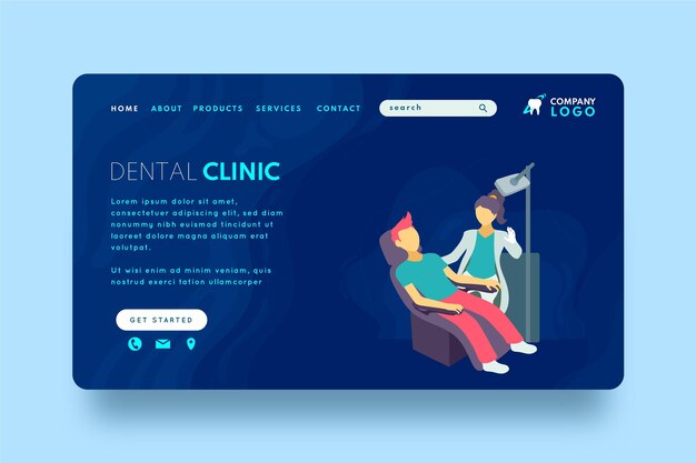 Dental care landing page template