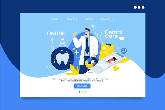Dental care landing page template