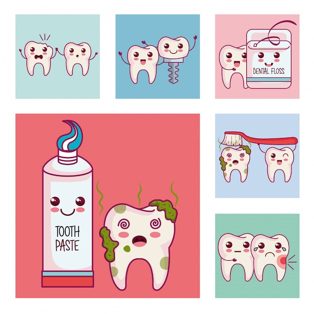 стоматологическая помощь набор иконок