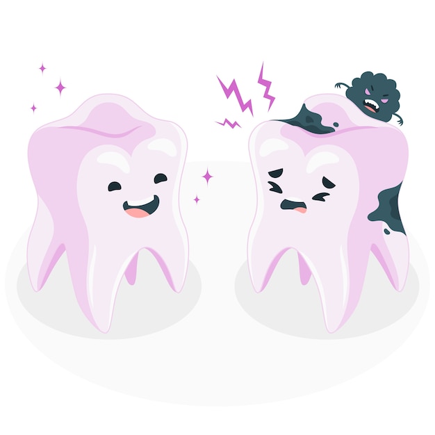 Free vector dental caries concept illustration