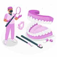 Vettore gratuito illustrazione del concetto di controllo dentale