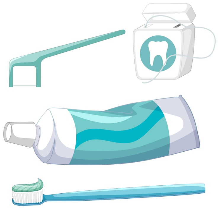 Free Vector dental cleaning equipment on white background