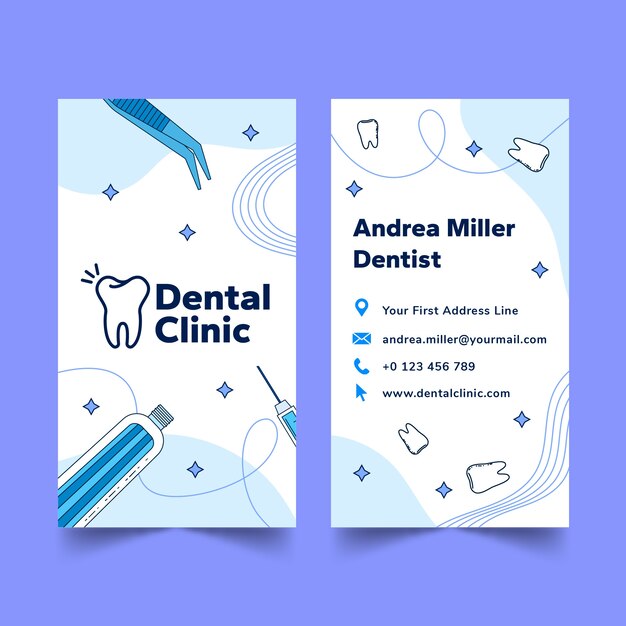 Дизайн шаблона визитной карточки стоматологической клиники