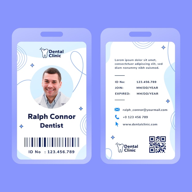 Dental clinic id card template design