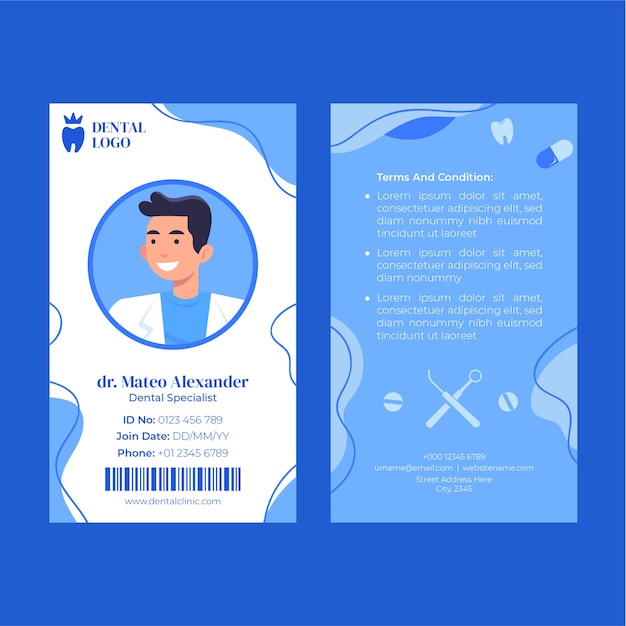 Dental clinic id card template design