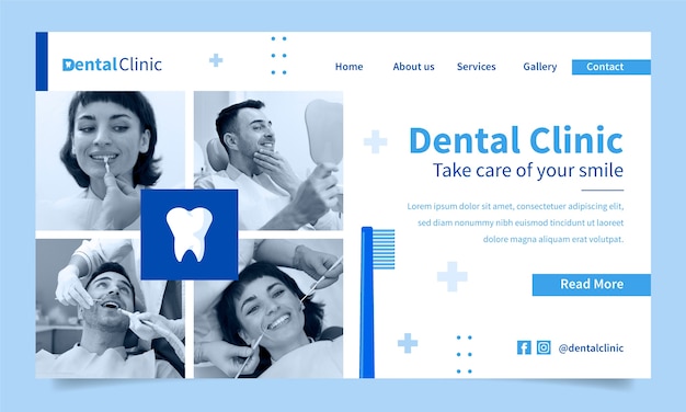 Progettazione del modello della pagina di destinazione della clinica odontoiatrica