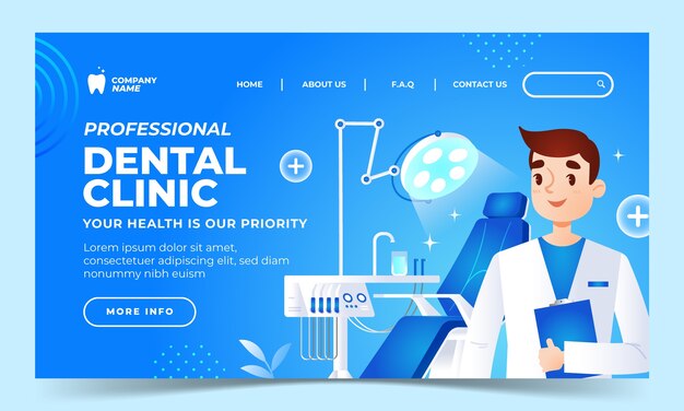 dental clinic landing page template design