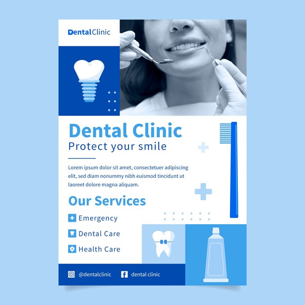 Dental clinic poster template design