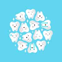 Vettore gratuito priorità bassa dei denti della clinica dentale.