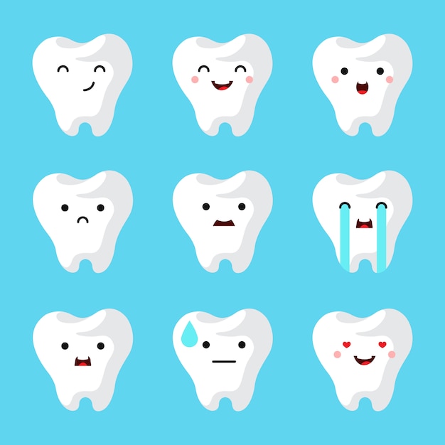 Free vector dental clinic teeth set.