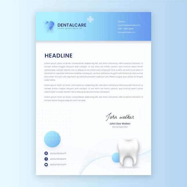 Free vector dental clinic template design